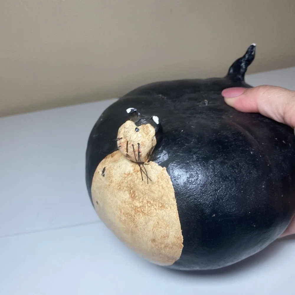Fat Cat Gourd Art Cat/ Halloween Figurine 6